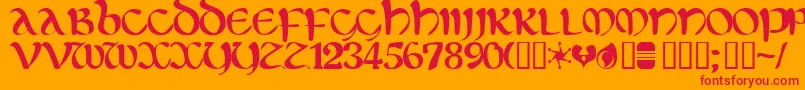 Eltirg ffy Font – Red Fonts on Orange Background