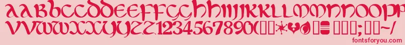 Eltirg ffy-Schriftart – Rote Schriften auf rosa Hintergrund