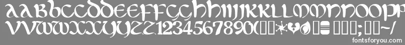 フォントEltirg ffy – 灰色の背景に白い文字