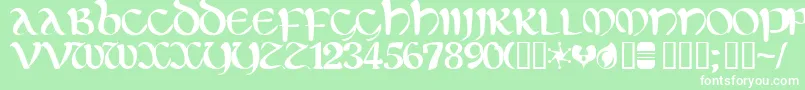 Eltirg ffy-Schriftart – Weiße Schriften auf grünem Hintergrund