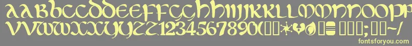 Eltirg ffy-Schriftart – Gelbe Schriften auf grauem Hintergrund