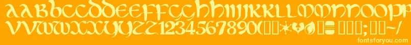 Eltirg ffy Font – Yellow Fonts on Orange Background
