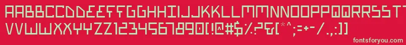 BionicTypeLight Font – Green Fonts on Red Background