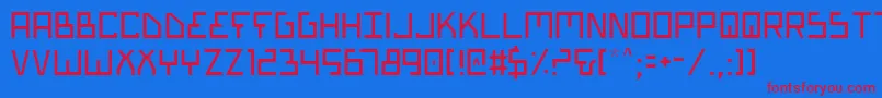 BionicTypeLight Font – Red Fonts on Blue Background