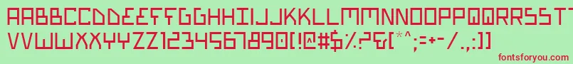 BionicTypeLight Font – Red Fonts on Green Background