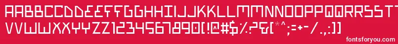 フォントBionicTypeLight – 赤い背景に白い文字