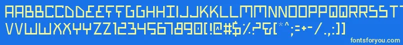 BionicTypeLight Font – Yellow Fonts on Blue Background