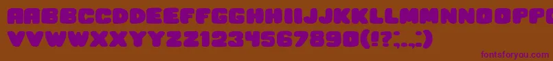 Hesitation-Schriftart – Violette Schriften auf braunem Hintergrund