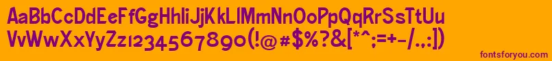 Ronaldsongothic Font – Purple Fonts on Orange Background