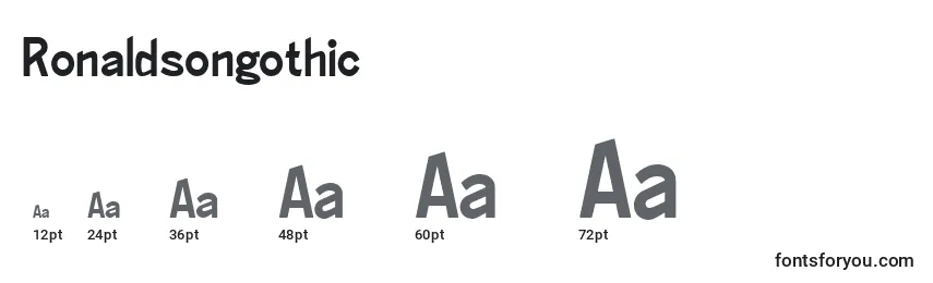 Ronaldsongothic Font Sizes