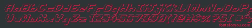 EnsignFlandryShadowItalic-Schriftart – Rote Schriften auf schwarzem Hintergrund