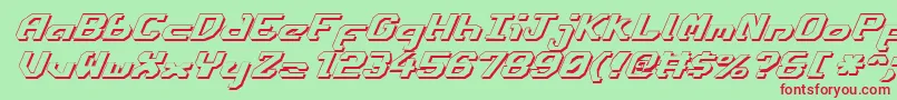 EnsignFlandryShadowItalic Font – Red Fonts on Green Background