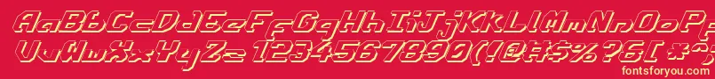 EnsignFlandryShadowItalic Font – Yellow Fonts on Red Background