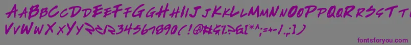 WriteOff Font – Purple Fonts on Gray Background
