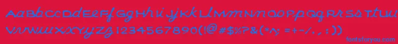 KleeCapscript Font – Blue Fonts on Red Background