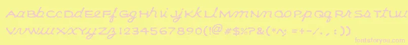 KleeCapscript Font – Pink Fonts on Yellow Background