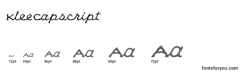 KleeCapscript Font Sizes