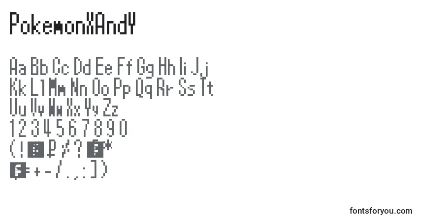 Schriftart PokemonXAndY – Alphabet, Zahlen, spezielle Symbole