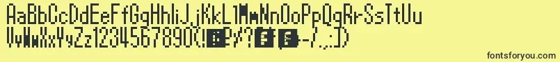 PokemonXAndY Font – Black Fonts on Yellow Background