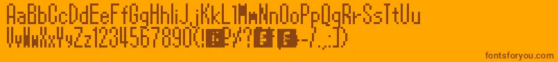 PokemonXAndY Font – Brown Fonts on Orange Background