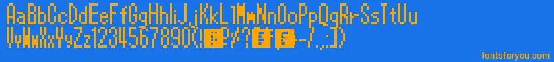 PokemonXAndY Font – Orange Fonts on Blue Background