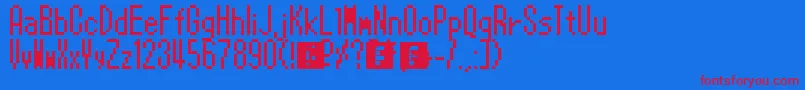PokemonXAndY-Schriftart – Rote Schriften auf blauem Hintergrund