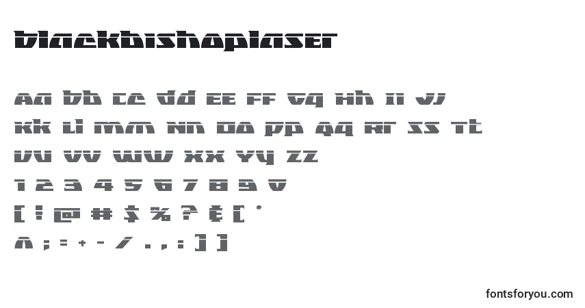 A fonte Blackbishoplaser – alfabeto, números, caracteres especiais