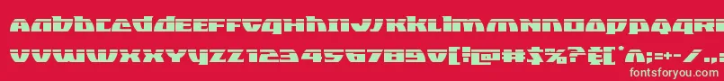 フォントBlackbishoplaser – 赤い背景に緑の文字