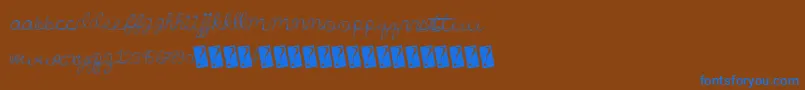 Wonderfulparty Font – Blue Fonts on Brown Background
