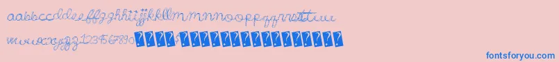 Wonderfulparty-Schriftart – Blaue Schriften auf rosa Hintergrund