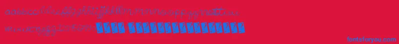 Fonte Wonderfulparty – fontes azuis em um fundo vermelho