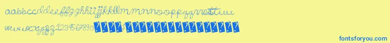 Wonderfulparty Font – Blue Fonts on Yellow Background
