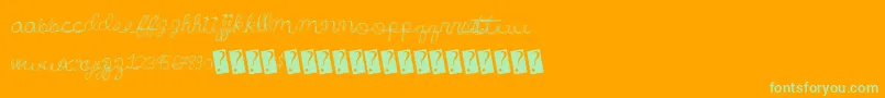 Wonderfulparty Font – Green Fonts on Orange Background