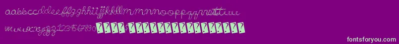 Wonderfulparty-Schriftart – Grüne Schriften auf violettem Hintergrund