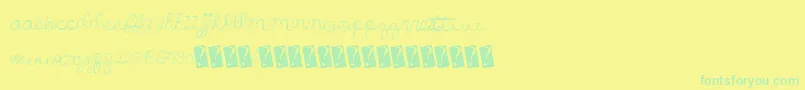 Wonderfulparty Font – Green Fonts on Yellow Background