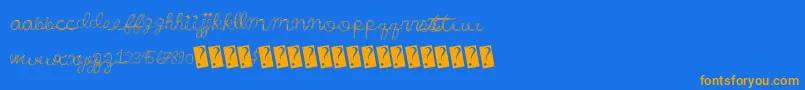 Wonderfulparty Font – Orange Fonts on Blue Background