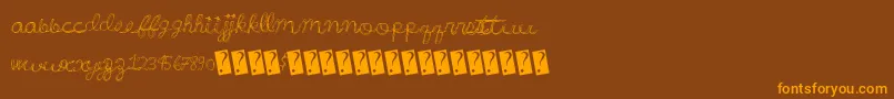 Wonderfulparty Font – Orange Fonts on Brown Background