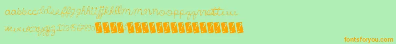 Wonderfulparty Font – Orange Fonts on Green Background