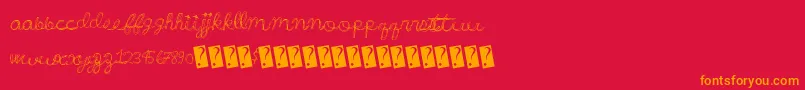 Police Wonderfulparty – polices orange sur fond rouge