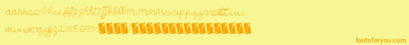 Wonderfulparty Font – Orange Fonts on Yellow Background