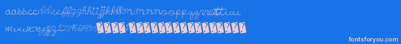Wonderfulparty Font – Pink Fonts on Blue Background