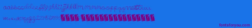 Wonderfulparty Font – Purple Fonts on Blue Background