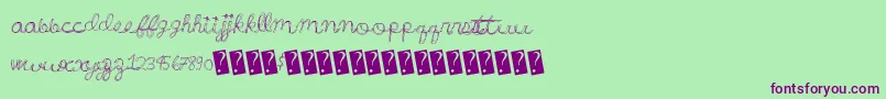Wonderfulparty Font – Purple Fonts on Green Background