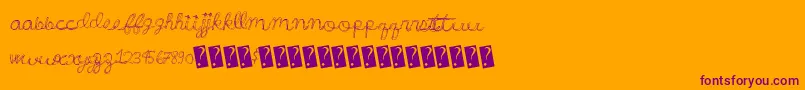 Wonderfulparty Font – Purple Fonts on Orange Background