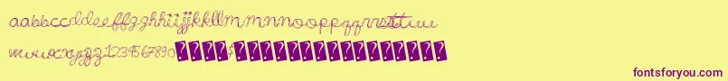 Wonderfulparty Font – Purple Fonts on Yellow Background