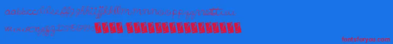 フォントWonderfulparty – 赤い文字の青い背景