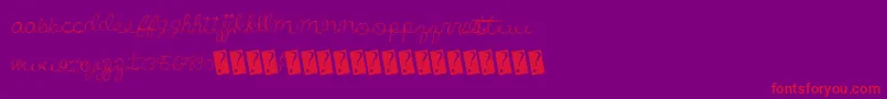 Wonderfulparty-Schriftart – Rote Schriften auf violettem Hintergrund