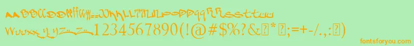 PaulsGraffitti Font – Orange Fonts on Green Background