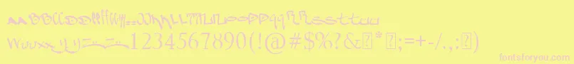PaulsGraffitti Font – Pink Fonts on Yellow Background