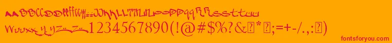 PaulsGraffitti Font – Red Fonts on Orange Background